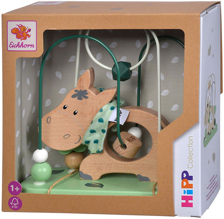 Eichhorn Motorikspielzeug Esel aus Holz – bunte Babyspirale.