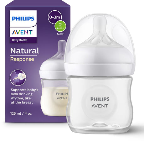 Philips Avent Natural Response Babyflasche – 125 ml – Durchfluss 2 – 1 Flasche – Neugeborene – Scy900 01