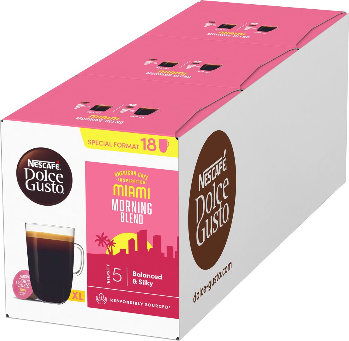 Nescafé Dolce Gusto Kapseln Miami Morning Blend – 54 Kaffeetassen für 54 Tassen Kaffee