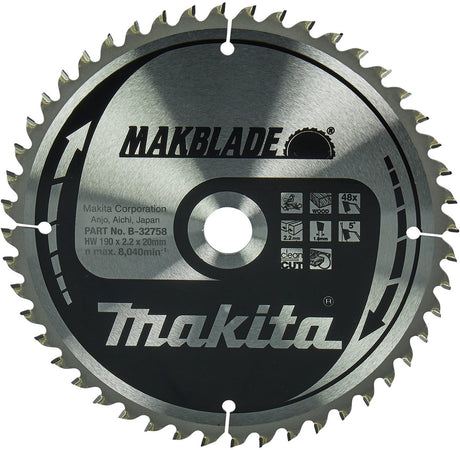Makita Zubehör Kappsägeblatt | Holz | 190x20x2,2 48t 5g - b-32758