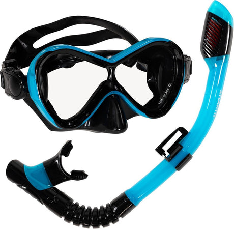 Atlantis Abaco Combo - Schnorchelset - Taucherbrille - Schnorchel - Kinder - Schwarz Türkis