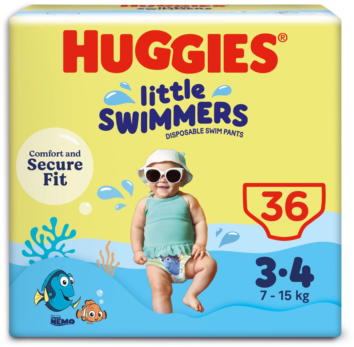 Huggies Little Swimmers – Schwimmwindeln – Größe 3 4 – (7 bis 15 kg) – Vorteilspackung – 36 Stück