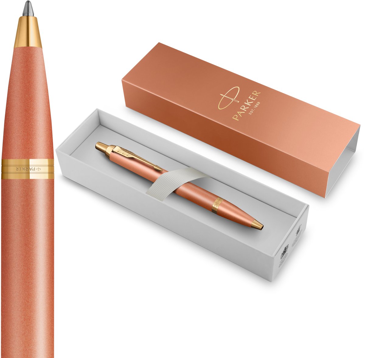 Parker, ich schreibe Rituals Kugelschreiber | erfrischendes Orange-Finish mit Farbverlauf und goldenen Details | mittlere Feder | blaue Tinte | Geschenkverpackung