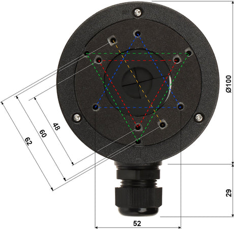 Hikvision - Kamerahalterung - Schwarz - Aluminium - ø 100 mm
