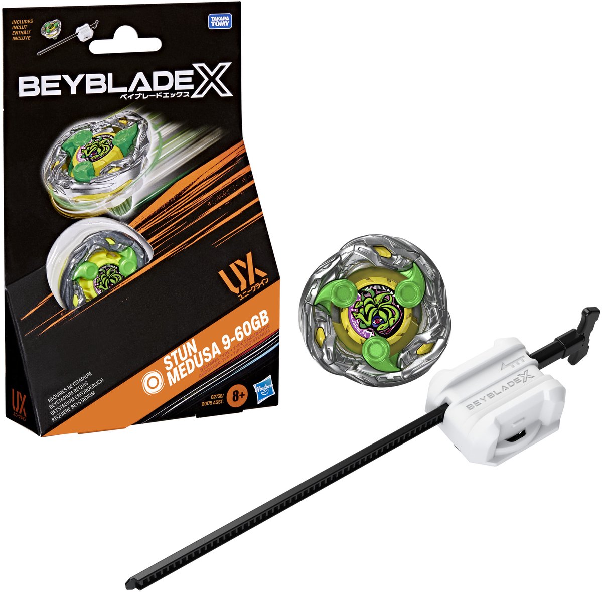 Beyblade x stun medusa 9-60gb ux starterpack, tol en launcher