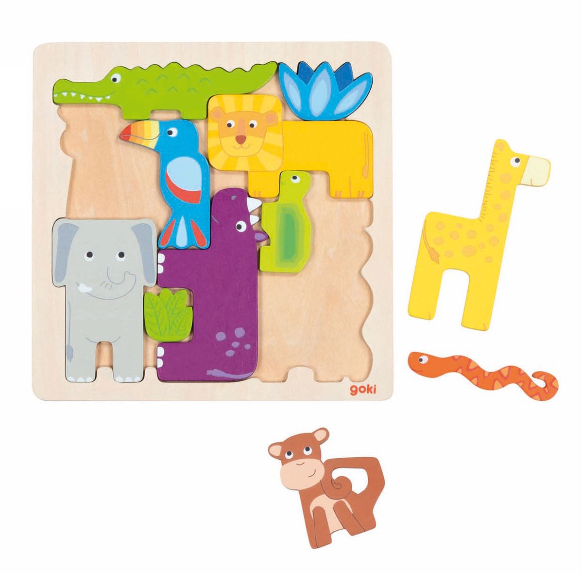 Goki Holzpuzzle Safari, 11tlg.