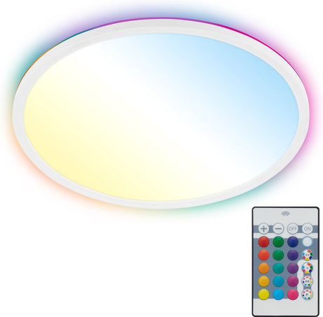 B.K.licht - LED-Deckenleuchte - mit RGBIC - Hintergrundbeleuchtung - mit Fernbedienung - CCT - dimmbar - 42x3 cm - weiß