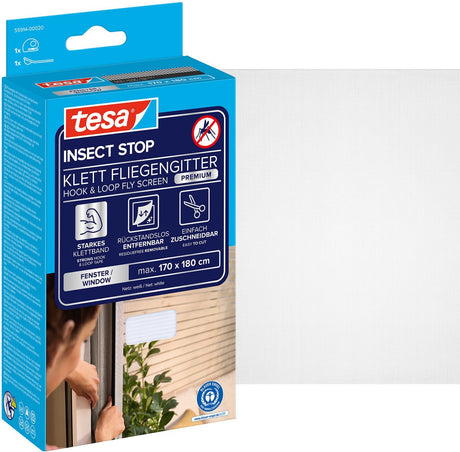 Tesa 1050475 – h l Premium Win. Fliegengitter 1,7x1,8m weiß | 5 Stück