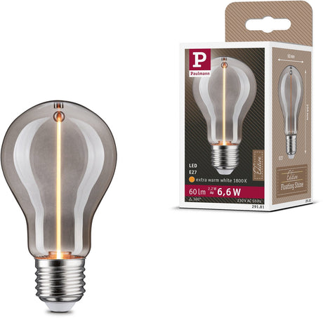 Paulmann Floating Shine Standard 230 V LED-Glühbirne E27 60lm 2,2W 1800K Rauchglas