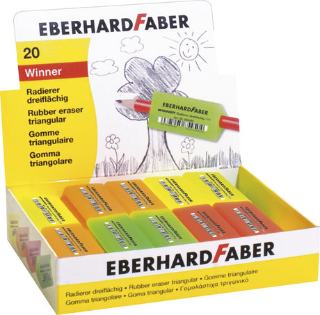 Eberhard Faber Radiergummi – Gewinner – 20 Stück – fluoreszierende Farben – sortiert – EF-585450