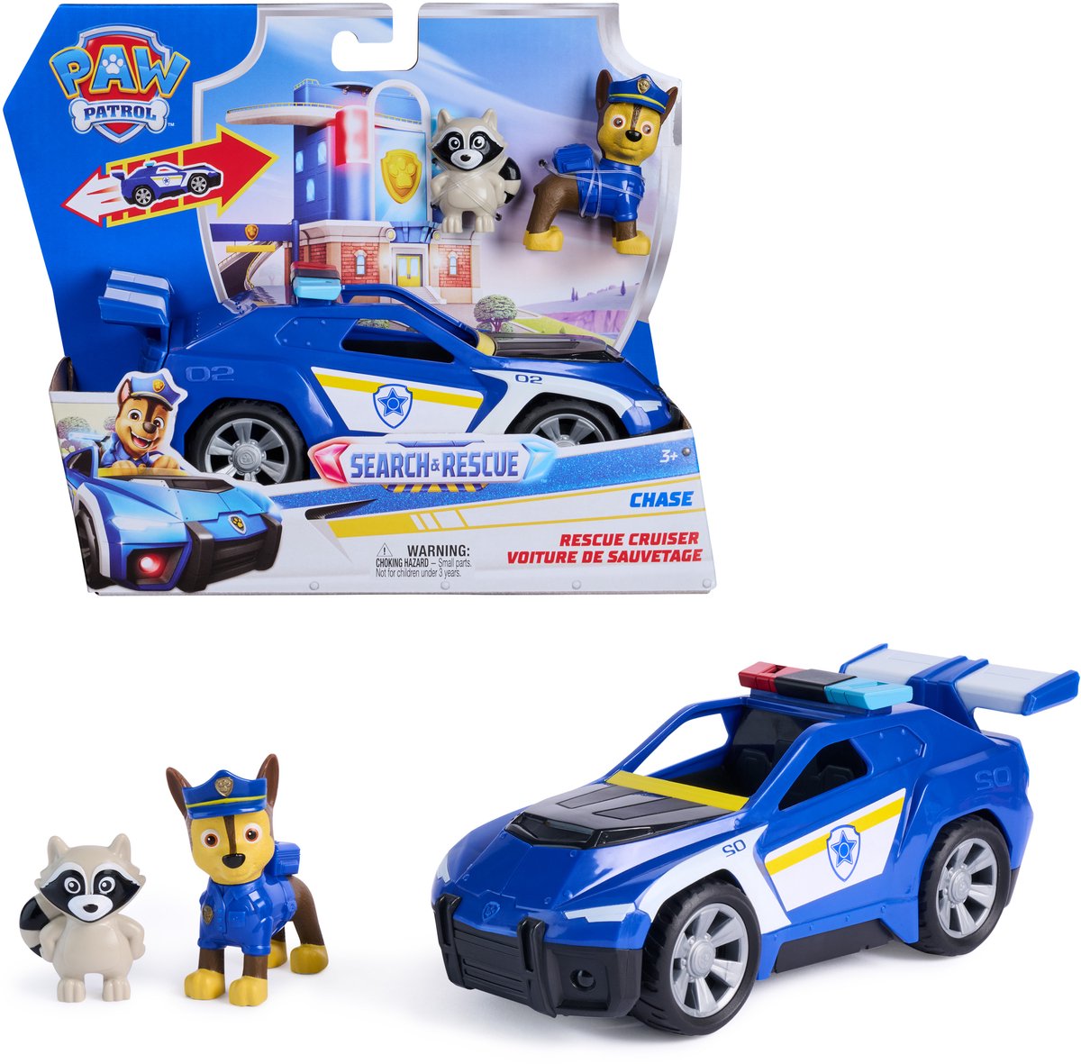 Paw Patrol – Suchrettung – Verfolgungsfahrzeug mit 2 Figuren und Rückziehfunktion – Spielzeugfahrzeuge