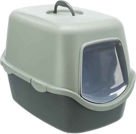 Trixie be eco - Katzentoilette Vico - mit Haube - recycelt - Anthrazitgrün - 56x40x40 cm
