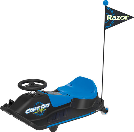 Razor Crazy Cart Shift – Go-Kart – Blau Schwarz – elektrischer Drift – Lithium-Batterie – 360° Drehung – für Kinder – bis 54 kg – ab 6 Jahren