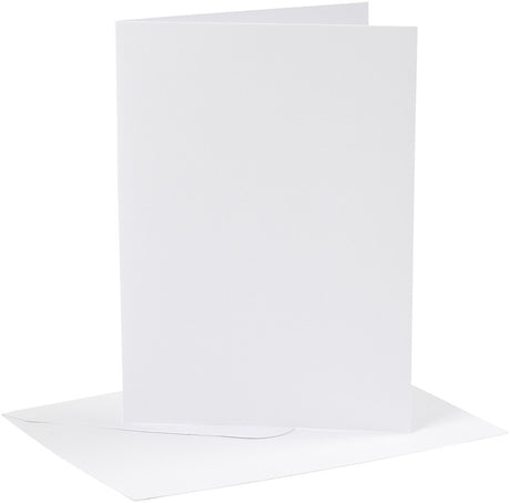 Creativ-Firmenkarten und Umschläge, Kartengröße 12,7 x 17,8 cm, Umschlaggröße 13,3 x 18,5 cm, 230 g, weiß, 4 Set 1 Box