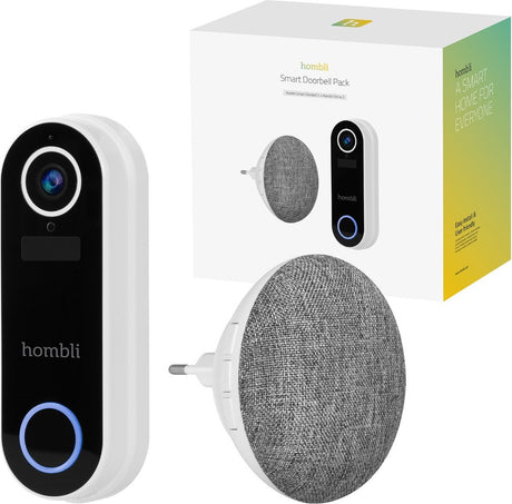 Hombli slimme deurbel 2 - 1080p video deurbel en chime promopakket, tweewegsgesprek, bewegingsdetectie, microsd en cloudopslag - wit