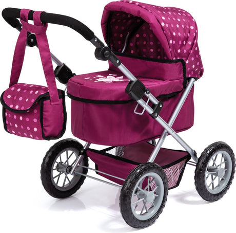 Bayer design - poppenwagen trendy - paars met stippen