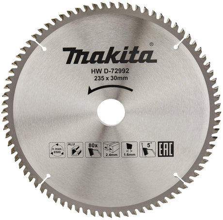 Makita Zubehör Kreissägeblatt Aluminium | Standard | 235x30x2,4 80t 5g - d-72992 - d-72992