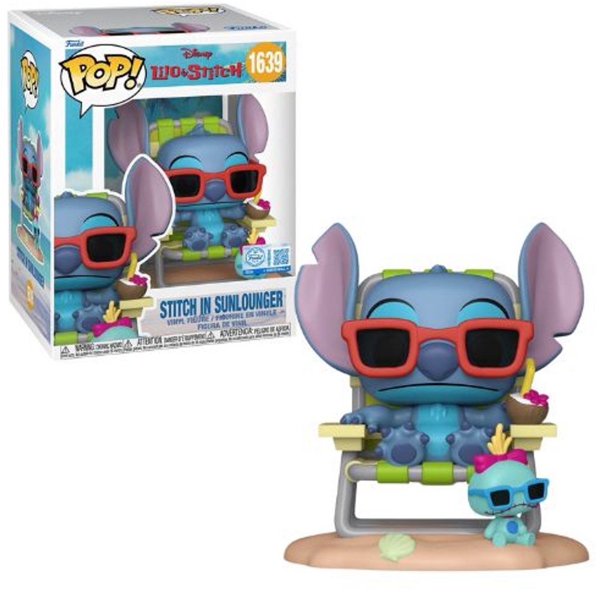 Funko-Pop! Plus: Disney Lilo Stitch – Stitch in Sunlounger #1639 Sonderausgabe