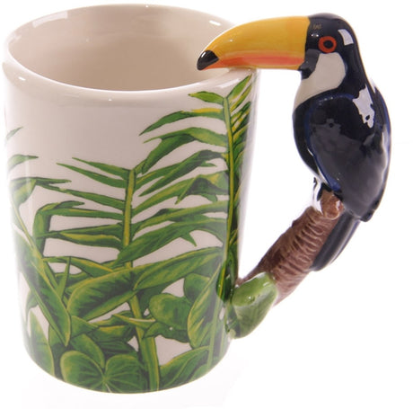 Tukanförmiger Keramikbecher mit Henkel