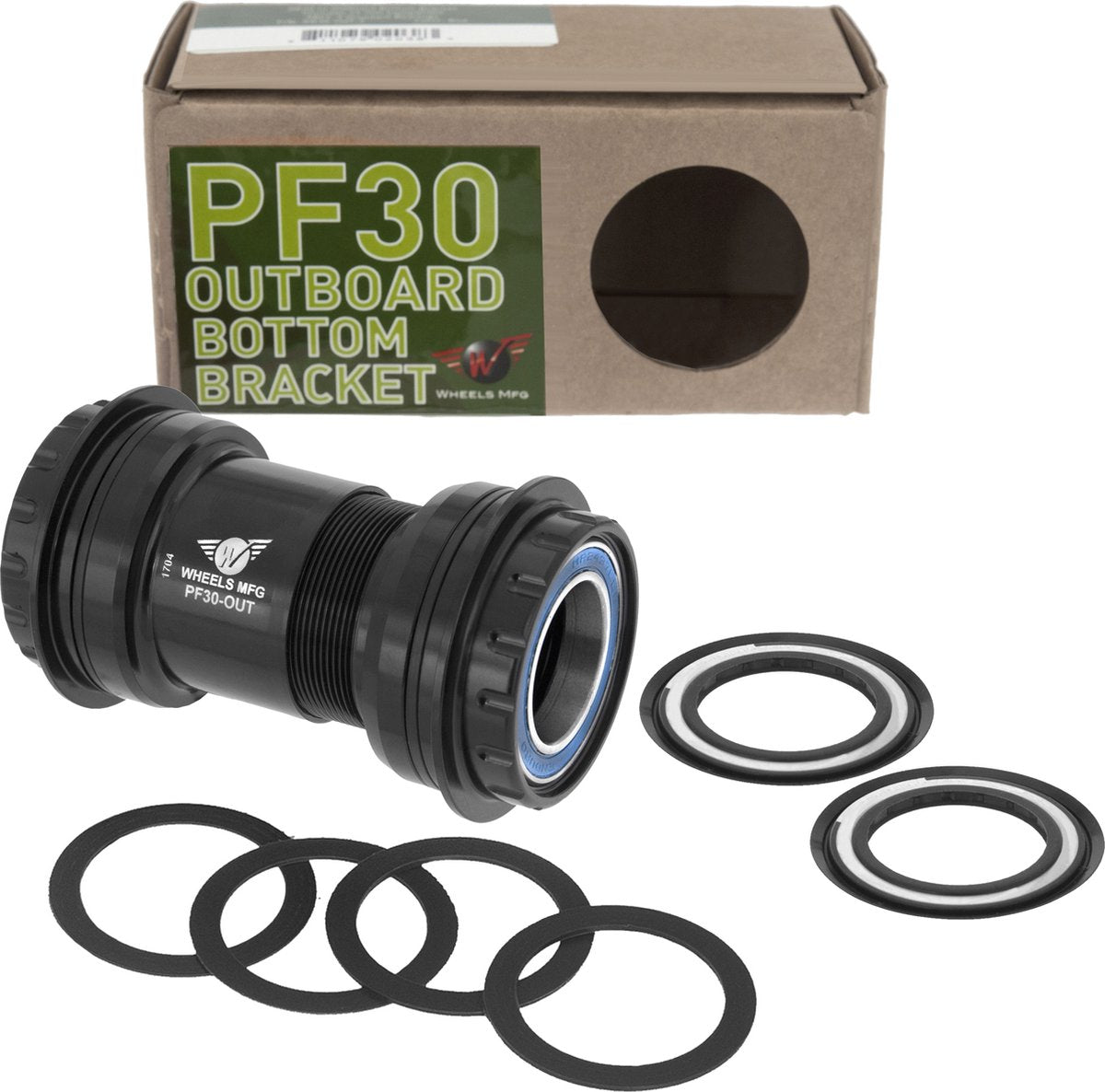 Räder Herstellung von Rädern MFG Bottom Bras PF30 Shimano 24mm ABEC 3 Schwarz