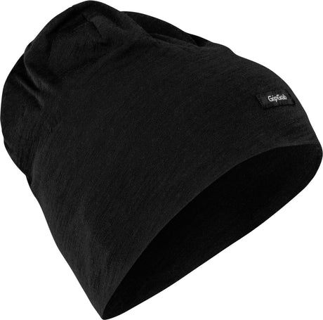 Gripgrab – leichte Radmütze aus Merinomischung, Winter-Radsport-Mütze – Schwarz – Unisex – Größe L