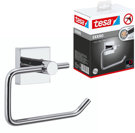 Tesa® ekkro Toilettenpapierhalter, hochglanzverchromtes Metall, selbstklebend