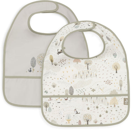 Jollein slabbetjes waterproof - 2 stuks - 30 cm - tiny park
