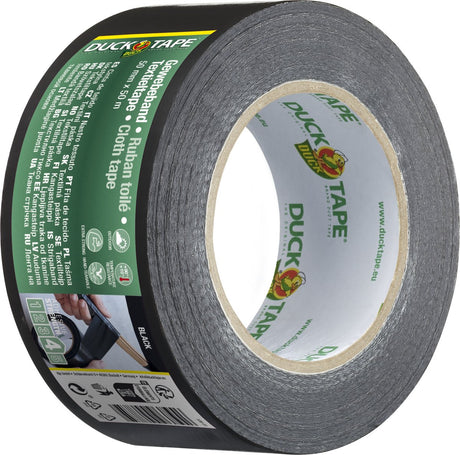 Ducktape Original – Premium-Duct-Tape-Textilband – schwarz 50 mm x 5 m – wetterfest, wasserfest und handreißbar – universell einsetzbar für langfristige Reparatur, Versiegelung und Schutz von Stein, Metall und Holz