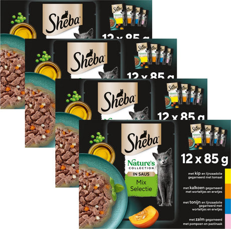 Sheba Katzenfutter – Sammlung der Natur – Mischungsauswahl in Soße – 48 x 85 g