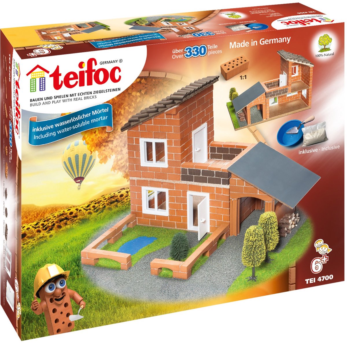 Teifoc ® bouwdoos - luxe villa met garage - inclusief cement kom, troffel en cement