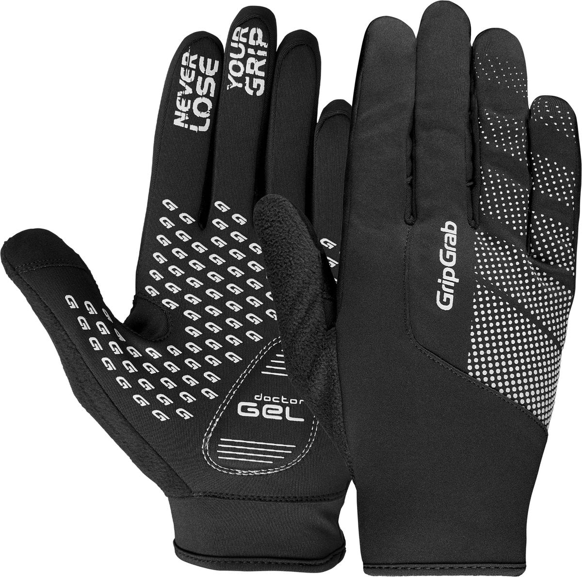 Gripgrab - ride windproof lente herfst fietshandschoenen lange vinger thermo winddicht - zwart - unisex - maat xs