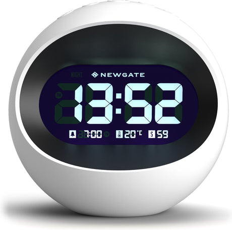 Bennies Fifties Newgate Center of the Earth LCD-Wecker – weiß