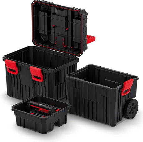 Kistenberg – mobile Werkzeugkiste Sortierbox auf Rollen – 450 x 360 x 640 mm