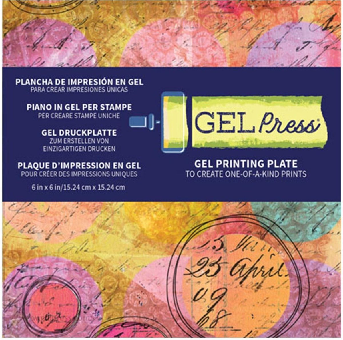 Gelpress-Druckplatte – Gel – quadratisch – 15,24 x 15,24 cm – 12 Stück