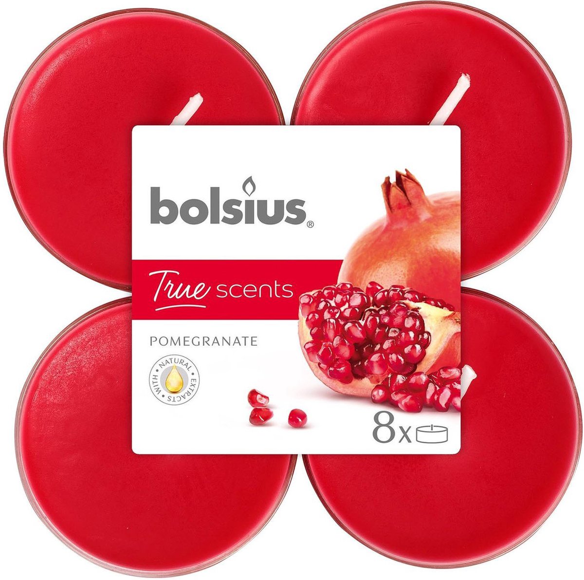 Bolsius Maxilight Duft 8 Stück Granatapfel