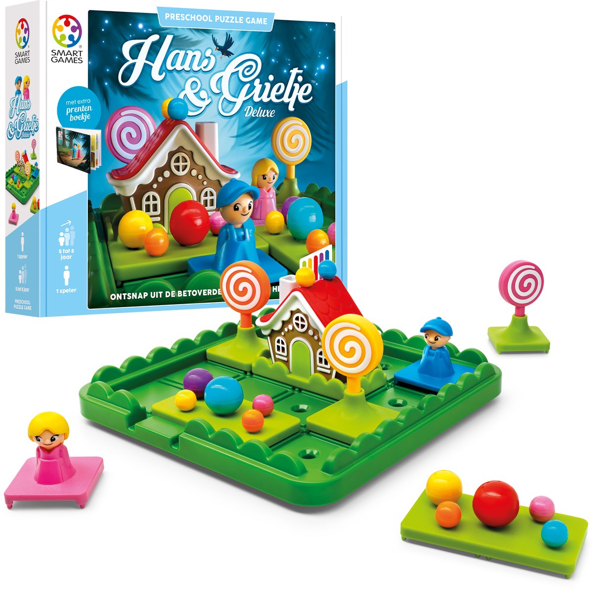 Intelligente Spiele Hans Gretel – logisches Denkspiel für Kleinkinder und Kleinkinder – 60 Aufgaben mit Bilderbuch – lehrreiches Solospiel – ab 5 Jahren