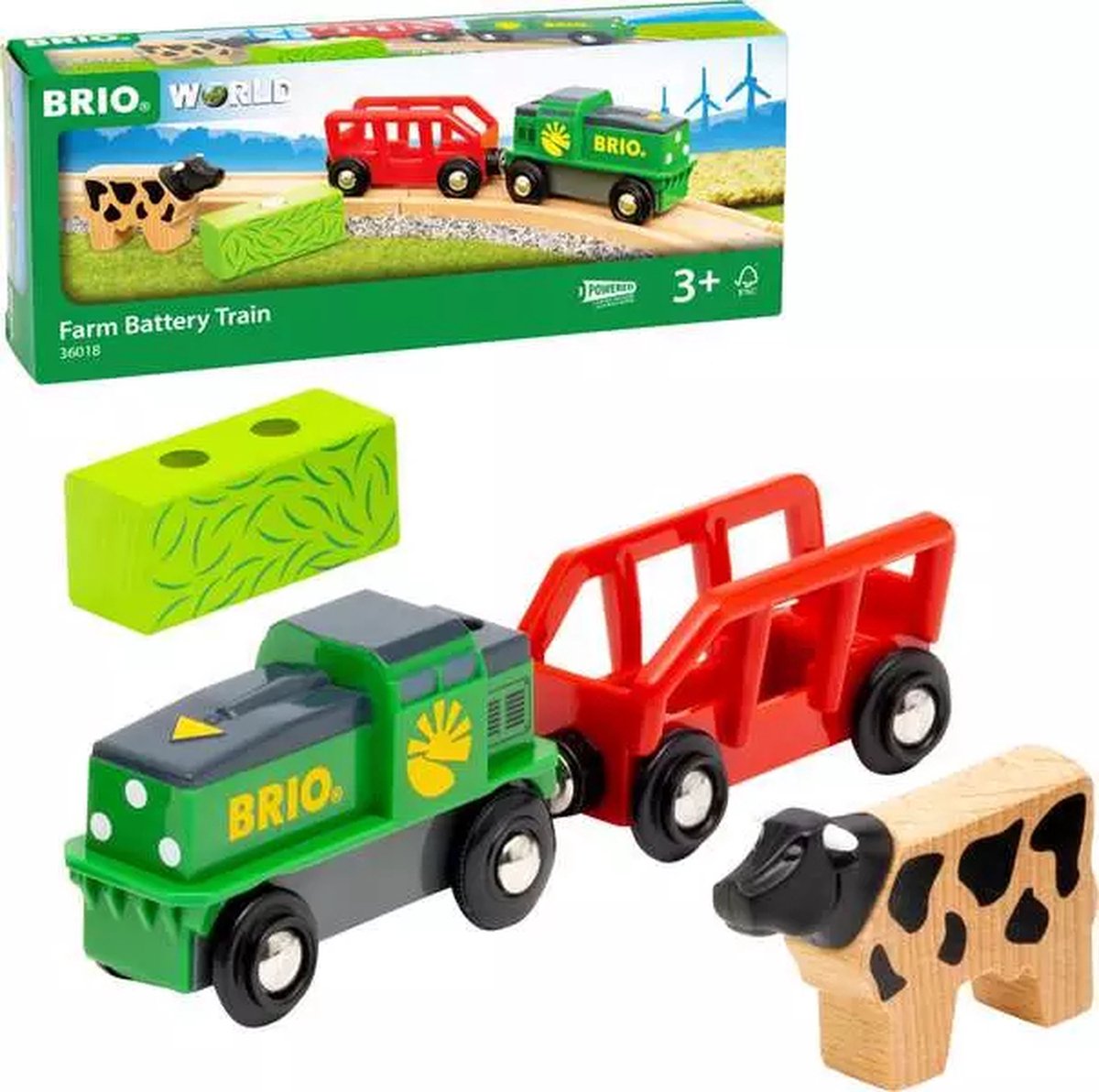 Brio World Batteriebetriebener Bauernhofzug – Spielzug für Kinder ab 3 Jahren – 36018