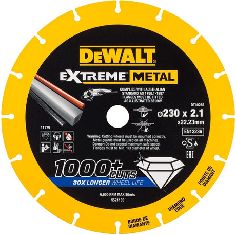 Dewalt Zubehör Extreme Metal Trennscheibe Metall 230 x 22,23 x 2,1 mm – dt40255-qz