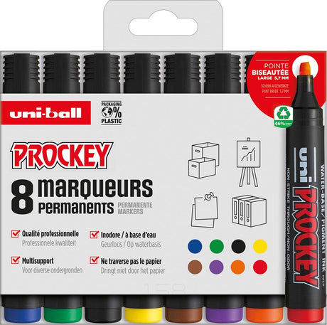 Uni-Ball Permanentmarker Prockey PM-126, Karton mit 8 Stück, sortiert