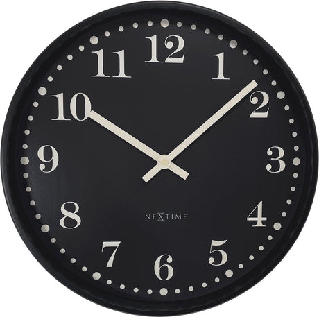 Nextime dickens – wandklok – 30 cm – plastic – zwart – stil