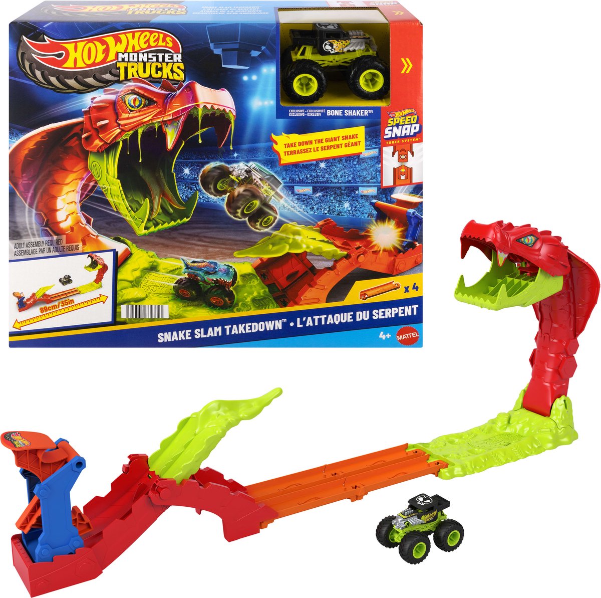 Hot-Wheels-Monstertrucks – Schalte das Schlangen-Spielset aus