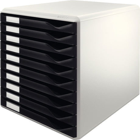 Leitz Schubladenelement mit 10 Schubladen – Weiß Schwarz