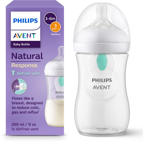 Philips Avent Natural Response Babyflasche 260 ml – Flow 3 – Anti-Kolik – 1 Flasche – SCY673 01