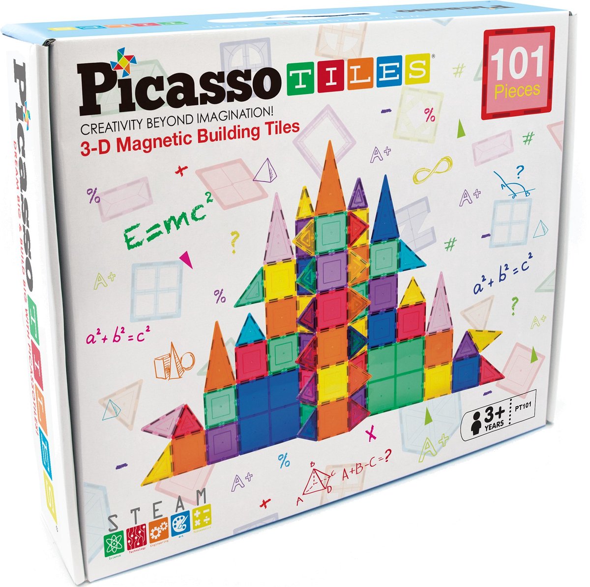 Picasso-Fliesen-Taktik – Konstruktionsspielzeug – Magnetplättchen – Magnetplättchen – Spielset – Stielspielzeug – kreatives Konstruktionsspielzeug – 101 Teile – ab 3 Jahren