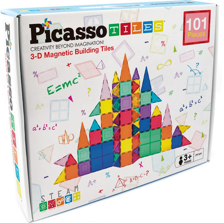 Picasso-Fliesen-Taktik – Konstruktionsspielzeug – Magnetplättchen – Magnetplättchen – Spielset – Stielspielzeug – kreatives Konstruktionsspielzeug – 101 Teile – ab 3 Jahren
