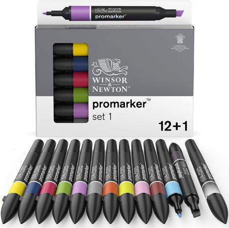 Winsor Newton 0290137 promarker™ 12+1 Set | Professionelle Layoutmarker, Alkoholmarker