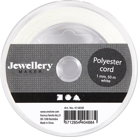 Kreativfirma Polyester Cordweiß, 50 m