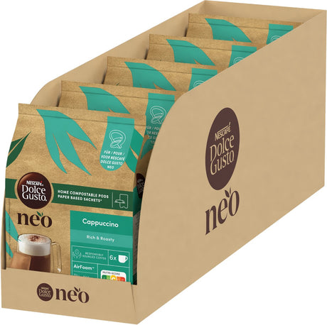Nescafé Dolce Gusto Neo Kaffeepads und Cappuccino-Beutel – 5x 6 Pads + 6 Beutel für 6 Tassen Kaffee