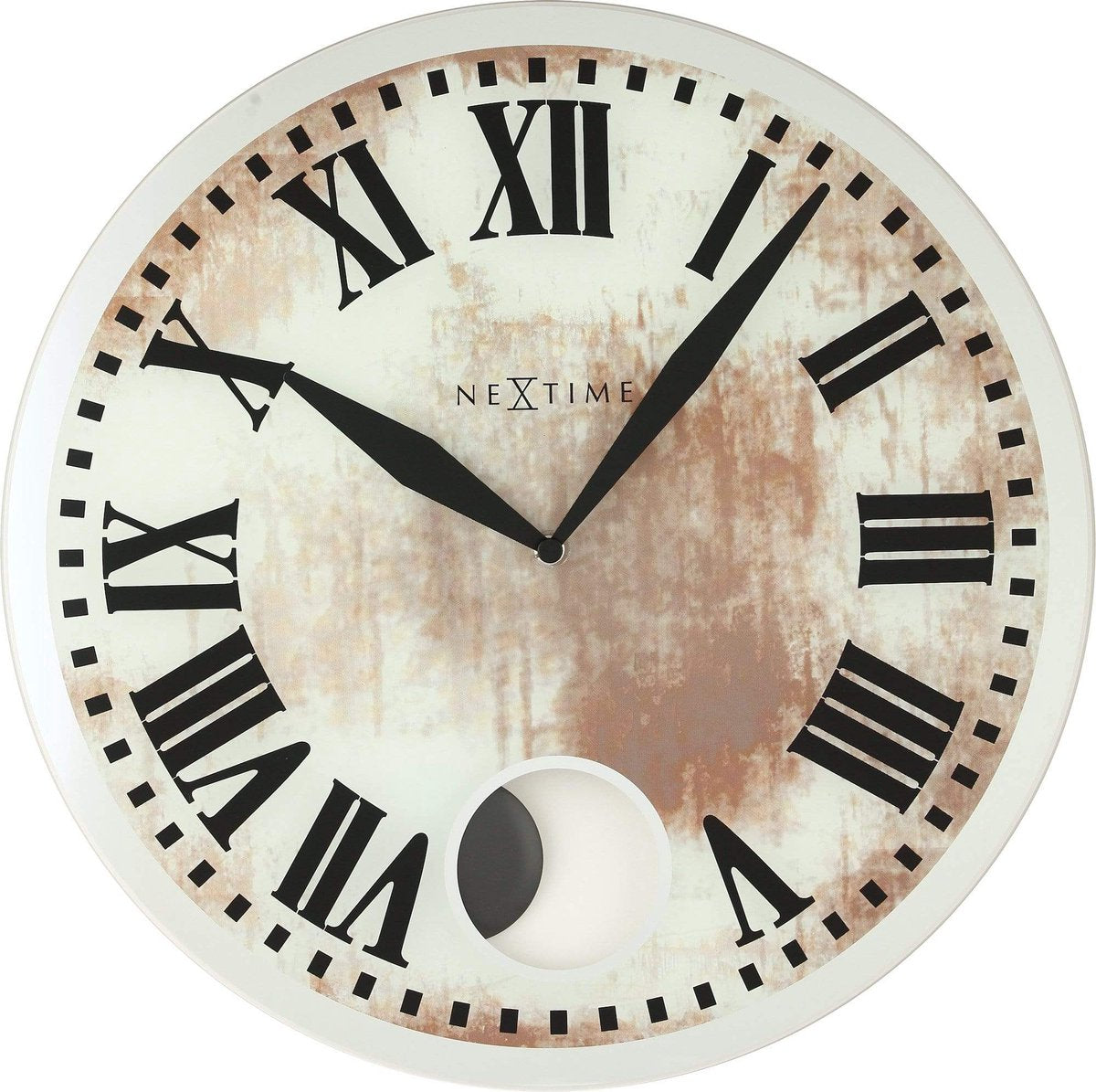 Nexttime Romana – Wanduhr – 43 × 4,2 cm – Glas – Weiß