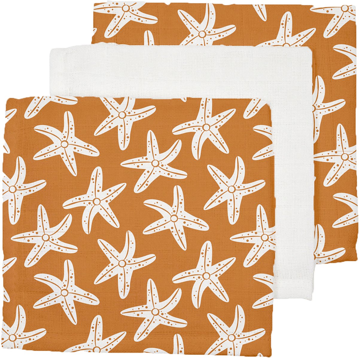 Seestern | orange hydrophile Tücher 25 x 25 cm - 3 Stück